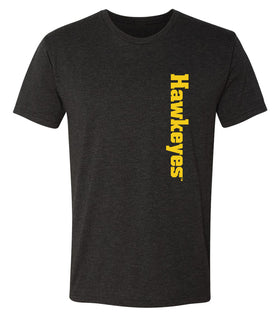 Iowa Hawkeyes Premium Tri-Blend Tee Shirt - Vertical Offset Hawkeyes