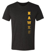 Iowa Hawkeyes Premium Tri-Blend Tee Shirt - Vertical Hawks Fade