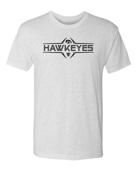 Iowa Hawkeyes Premium Tri-Blend Tee Shirt - Striped HAWKEYES Football Laces