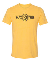 Iowa Hawkeyes Premium Tri-Blend Tee Shirt - Striped Hawkeyes Football Laces