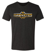 Iowa Hawkeyes Premium Tri-Blend Tee Shirt - Striped HAWKEYES Football Laces