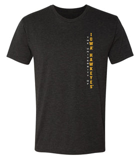Iowa Hawkeyes Premium Tri-Blend Tee Shirt - Vertical U of I Hawkeyes