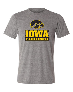 Iowa Hawkeyes Premium Tri-Blend Tee Shirt - Iowa Wrestling Black and Gold