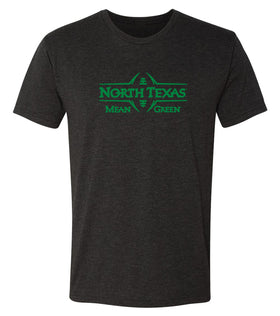North Texas Mean Green Premium Tri-Blend Tee Shirt - North Texas Football Laces