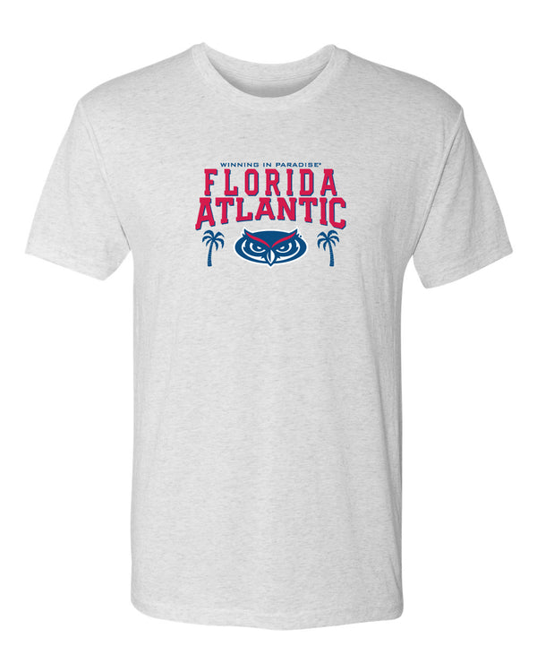 Florida Atlantic Owls Premium Tri-Blend Tee Shirt - FAU Logo Winning in Paradise