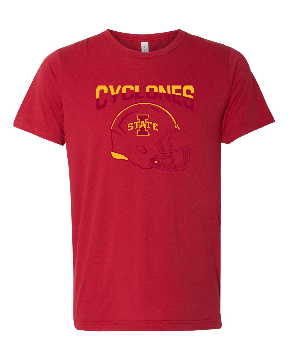 Iowa State Cyclones Premium Tri-Blend Tee Shirt - ISU Cyclones Football Helmet