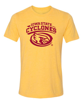 Iowa State Cyclones Premium Tri-Blend Tee Shirt - Cy The ISU Cyclones Mascot Swirl