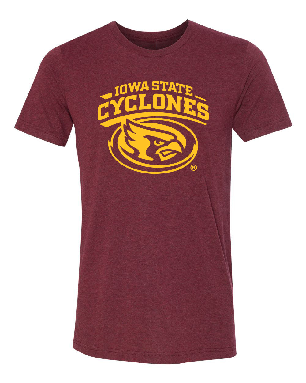 Iowa State Cyclones Premium Tri-Blend Tee Shirt - Cy The ISU Cyclones Mascot Swirl