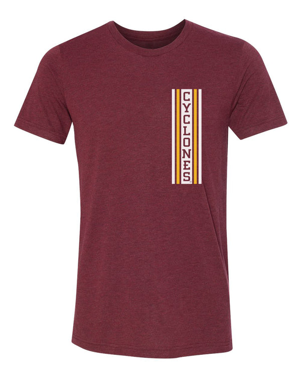 Iowa State Cyclones Premium Tri-Blend Tee Shirt - Vertical Stripe CYCLONES