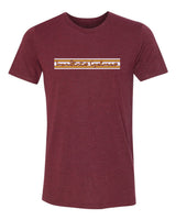 Iowa State Cyclones Premium Tri-Blend Tee Shirt - Horizontal Stripe Script Iowa State Cyclones