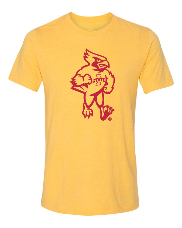 Iowa State Cyclones Premium Tri-Blend Tee Shirt - Mascot Cy Full Body