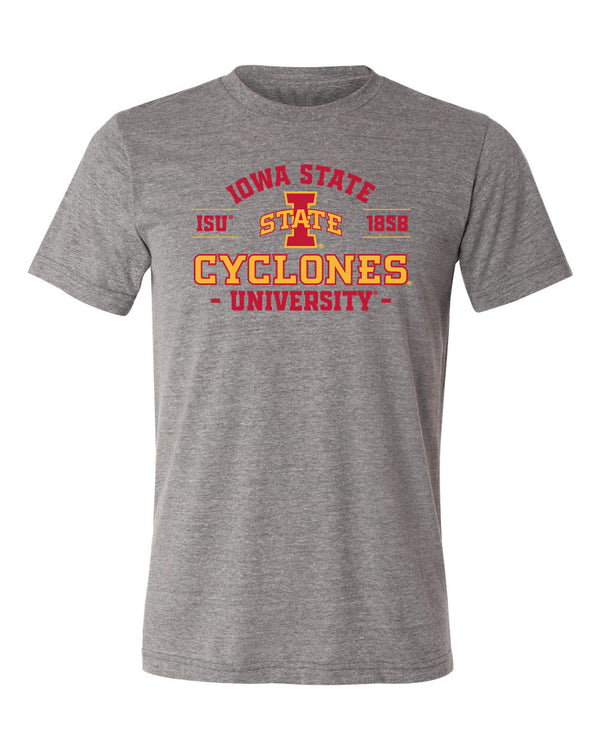 Iowa State Cyclones Premium Tri-Blend Tee Shirt - Arch Iowa State 1858