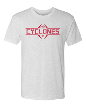Iowa State Cyclones Premium Tri-Blend Tee Shirt - Striped CYCLONES Football Laces