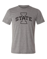 Iowa State Cyclones Premium Tri-Blend Tee Shirt - I-State Primary Logo Gray Out