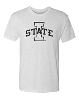 Iowa State Cyclones Premium Tri-Blend Tee Shirt - I-State Primary Logo White Out