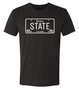 Iowa State Cyclones Premium Tri-Blend Tee Shirt - Blackout Iowa State Cyclones License Plate
