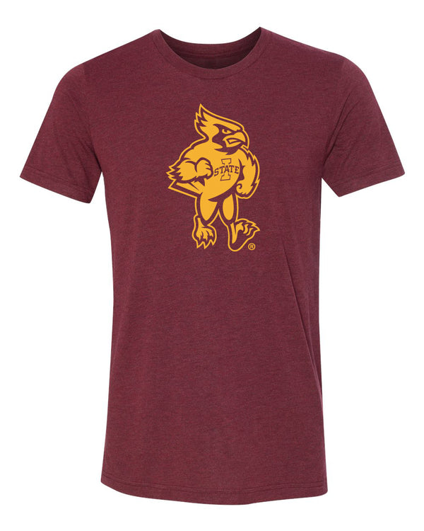 Iowa State Cyclones Premium Tri-Blend Tee Shirt - Cy The Cyclones Mascot Full Body