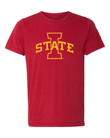 Iowa State Cyclones Premium Tri-Blend Tee Shirt - I-State Primary Logo Gold Ink