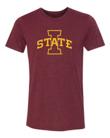 Iowa State Cyclones Premium Tri-Blend Tee Shirt - I-State Primary Logo Gold Ink