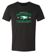 North Dakota Fighting Hawks Premium Tri-Blend Tee Shirt - North Dakota Arch Primary Logo