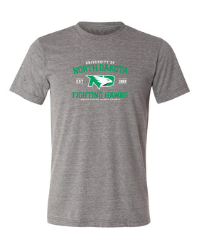 North Dakota Fighting Hawks Premium Tri-Blend Tee Shirt - North Dakota Arch Primary Logo