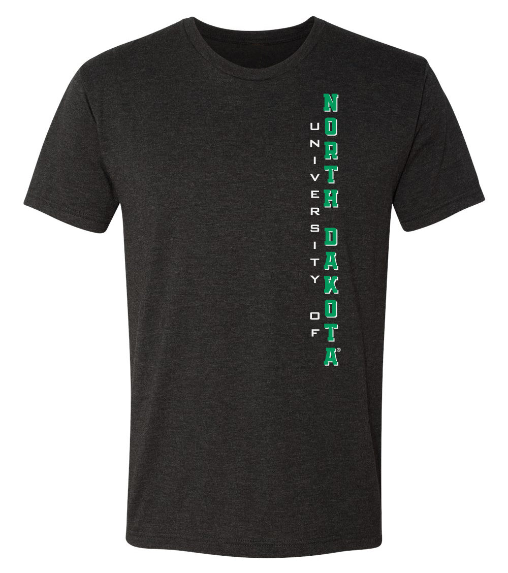 North Dakota Fighting Hawks Premium Tri-Blend Tee Shirt - Vertical University of North Dakota