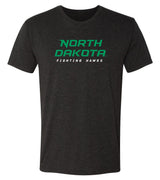 North Dakota Fighting Hawks Premium Tri-Blend Tee Shirt - Official Stacked UND Word Mark