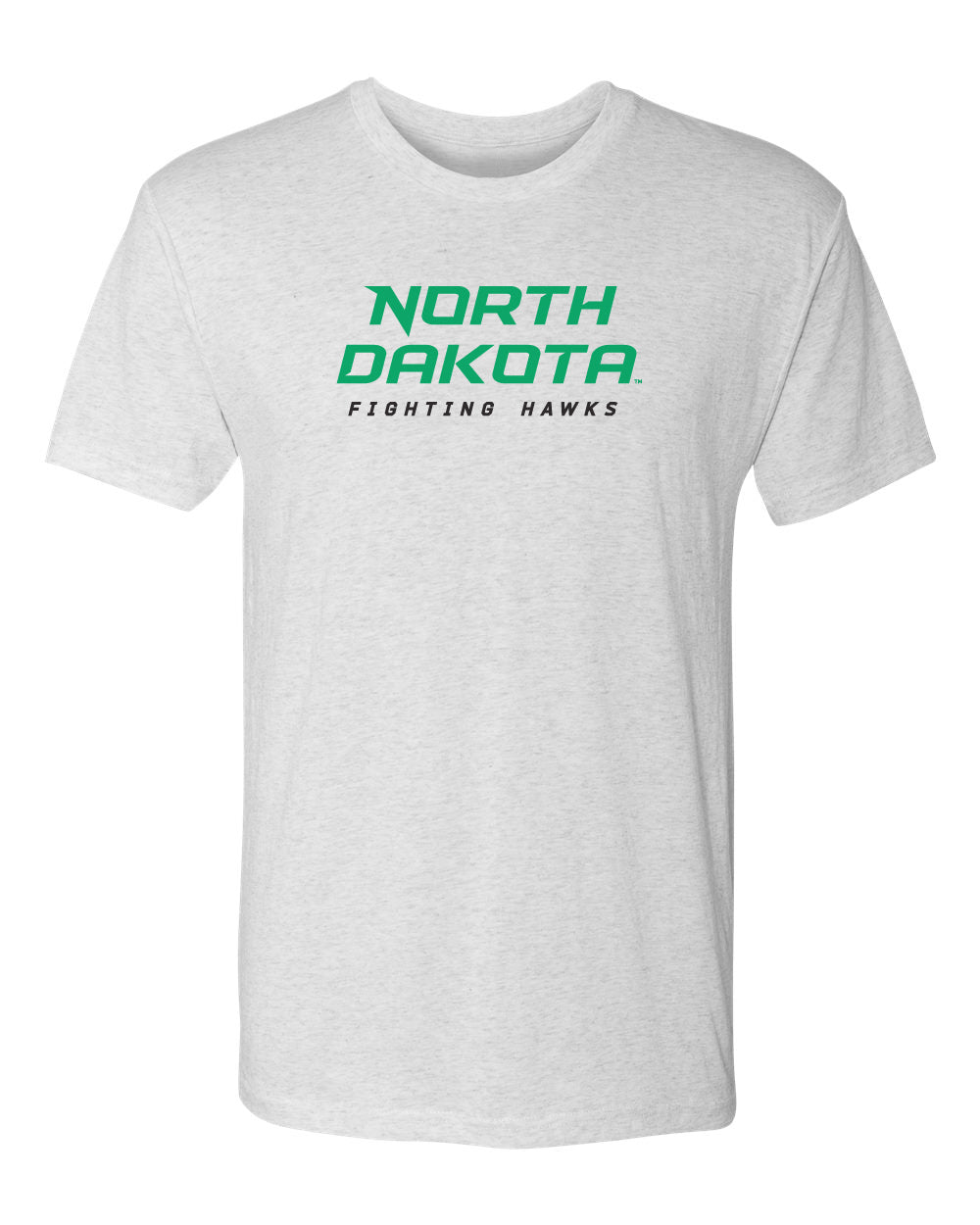 North Dakota Fighting Hawks Premium Tri-Blend Tee Shirt - Official Stacked UND Word Mark