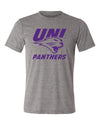 Northern Iowa Panthers Premium Tri-Blend Tee Shirt - Purple UNI Panthers Logo on Gray