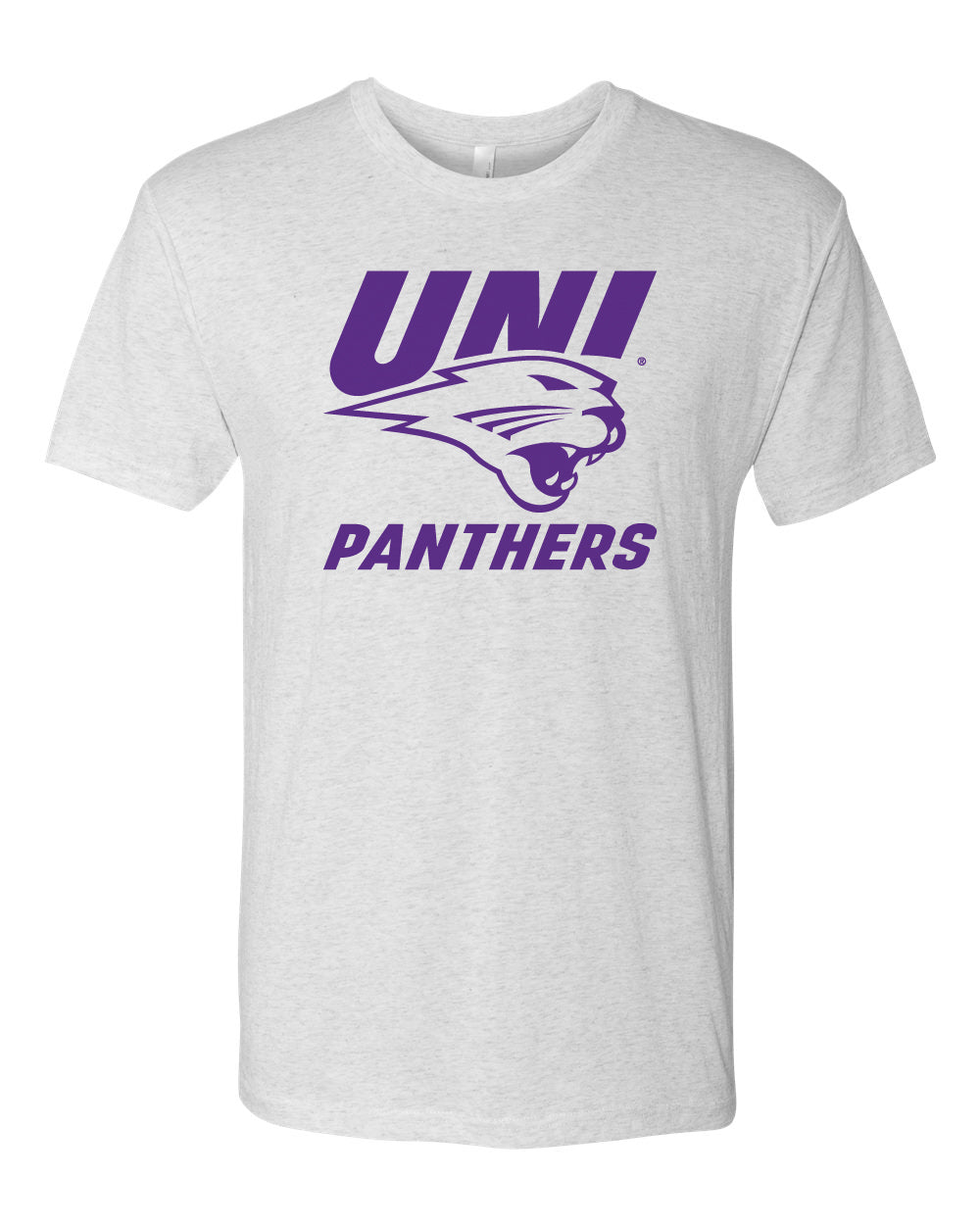Northern Iowa Panthers Premium Tri-Blend Tee Shirt - Purple UNI Panthers Logo on White