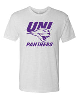 Northern Iowa Panthers Premium Tri-Blend Tee Shirt - Purple UNI Panthers Logo on White