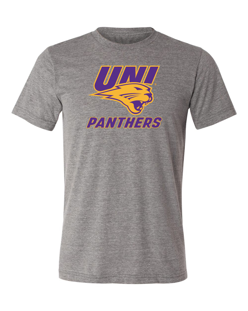 Northern Iowa Panthers Premium Tri-Blend Tee Shirt - Purple and Gold Primary Logo
