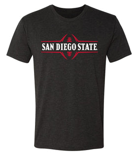 San Diego State Aztecs Premium Tri-Blend Tee Shirt - SDSU Football Laces