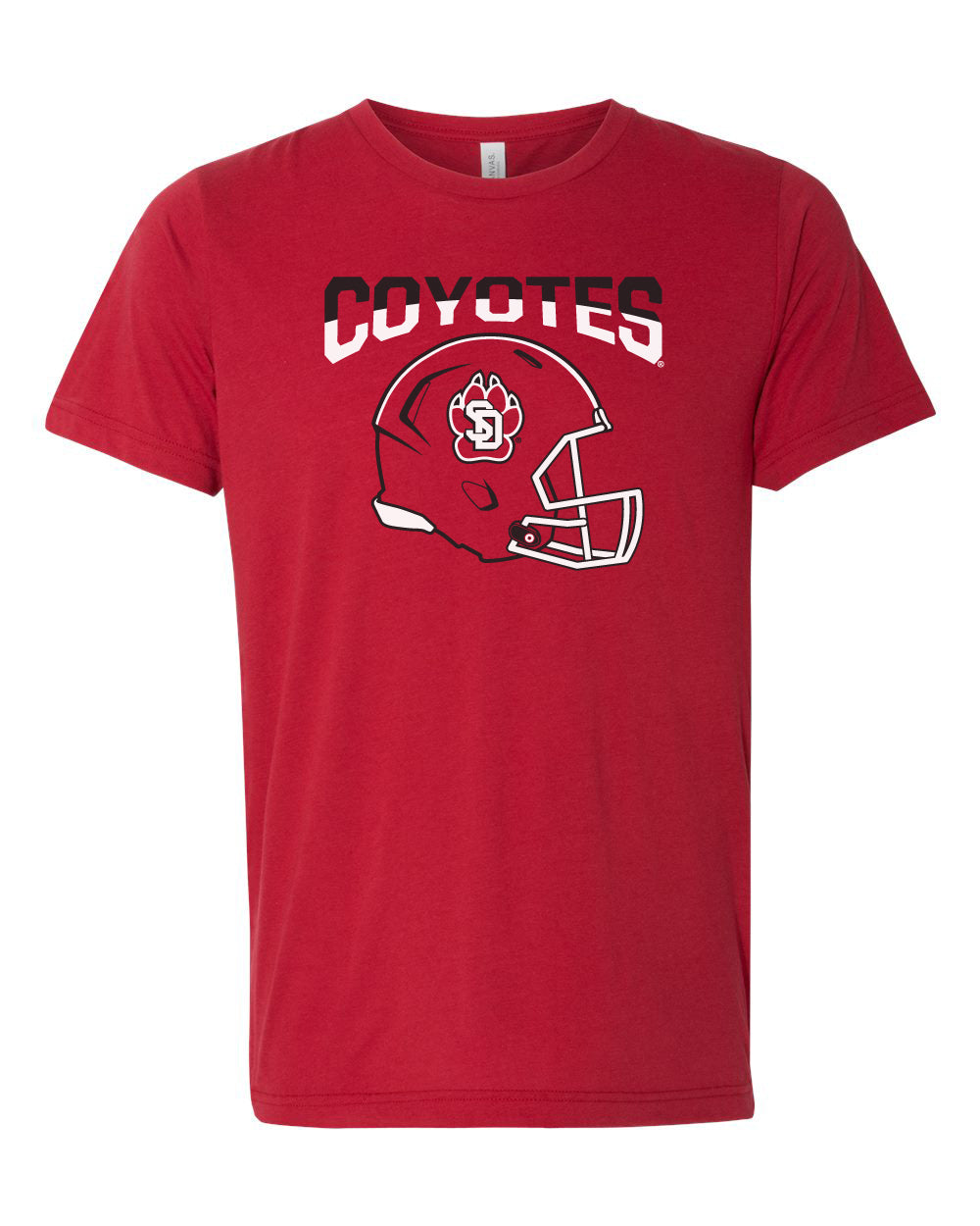 South Dakota Coyotes Premium Tri-Blend Tee Shirt - USD Football Helmet