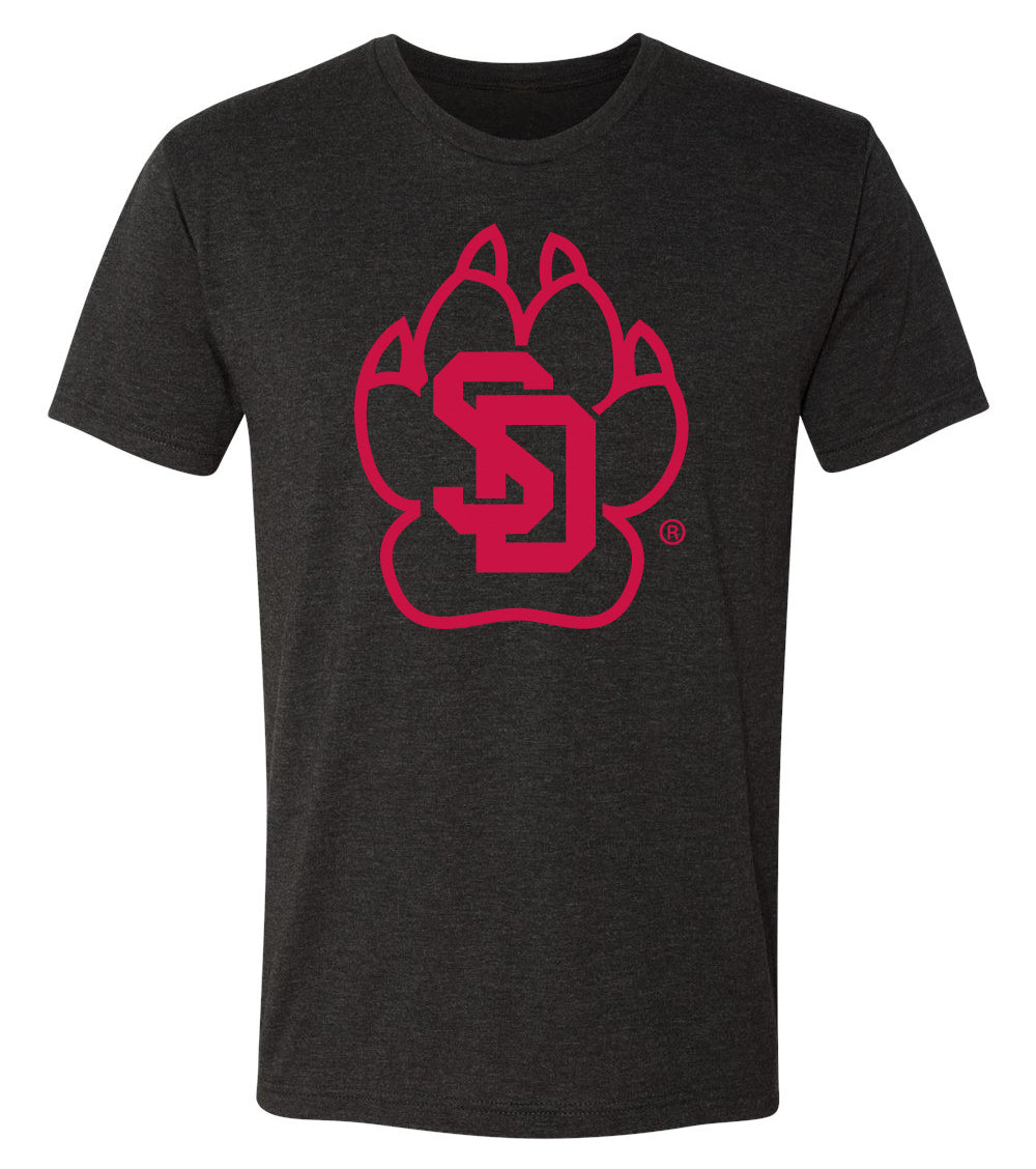 South Dakota Coyotes Premium Tri-Blend Tee Shirt - SD Coyote Paw