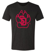 South Dakota Coyotes Premium Tri-Blend Tee Shirt - SD Coyote Paw