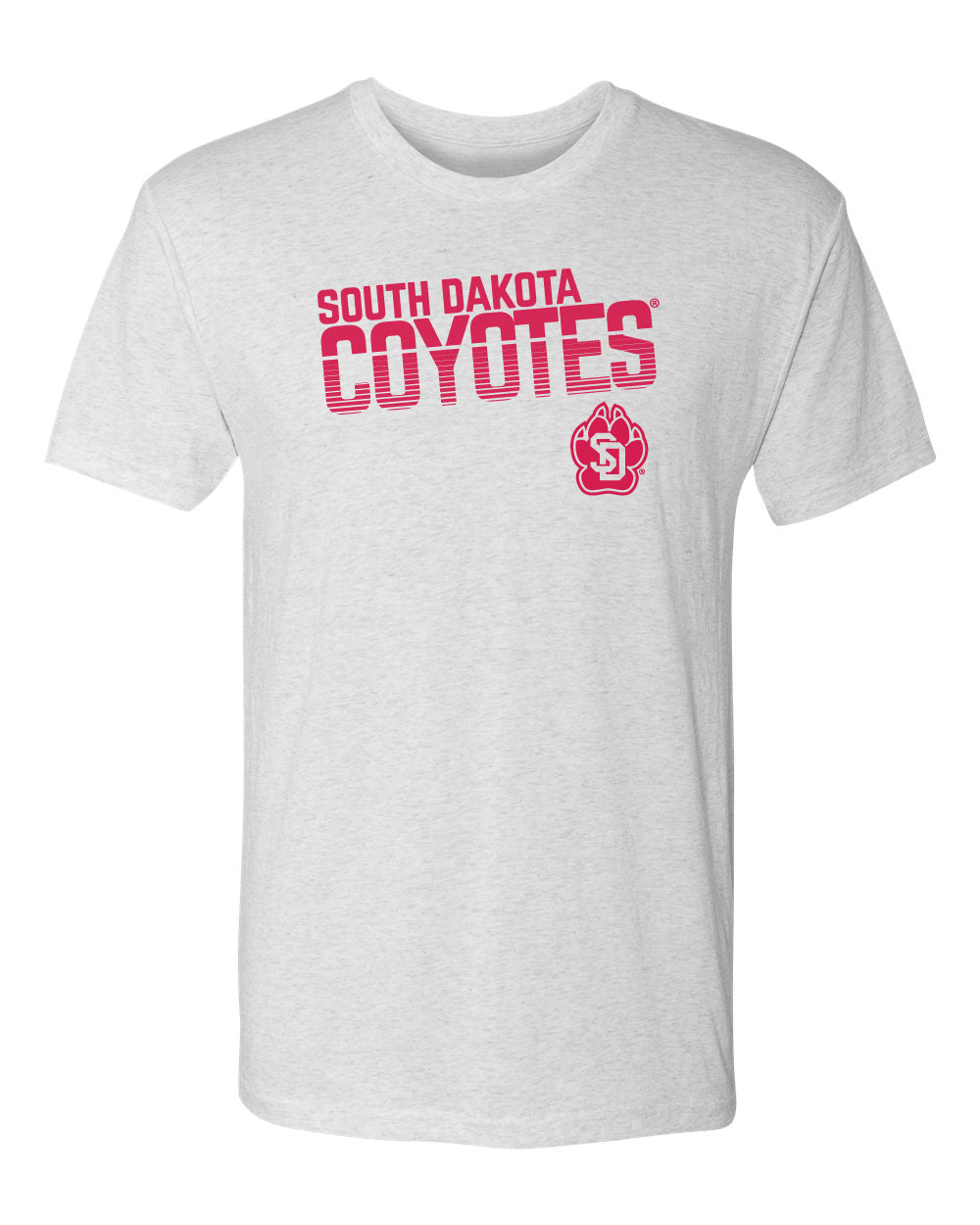 South Dakota Coyotes Premium Tri-Blend Tee Shirt - Coyotes Stripe Fade