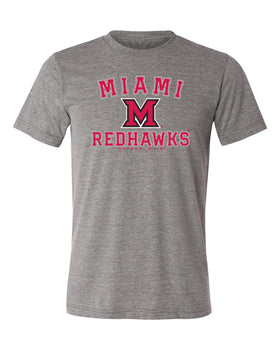 Miami University RedHawks Premium Tri-Blend Tee Shirt - Miami of Ohio Primary Logo