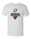 Omaha Mavericks Premium Tri-Blend Tee Shirt - Omaha Mavericks with Bull and Primary Logo on White