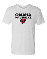 Omaha Mavericks Premium Tri-Blend Tee Shirt - Omaha Mavericks with Bull on White
