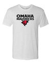 Omaha Mavericks Premium Tri-Blend Tee Shirt - Omaha Mavericks with Bull on White