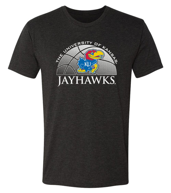 Kansas Jayhawks Premium Tri-Blend Tee Shirt - Kansas Basketball Primary Logo