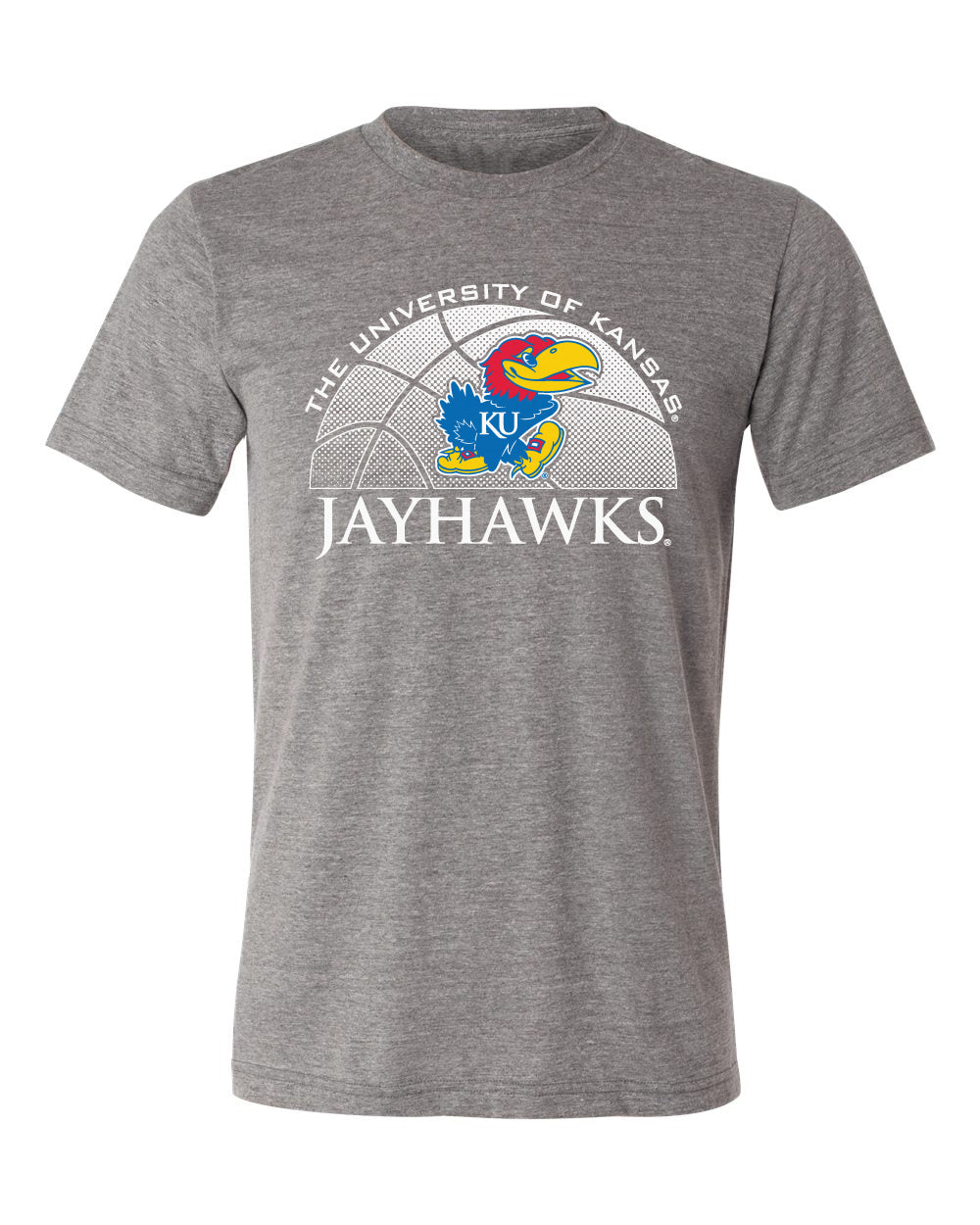 Kansas Jayhawks Premium Tri-Blend Tee Shirt - Kansas Basketball Primary Logo