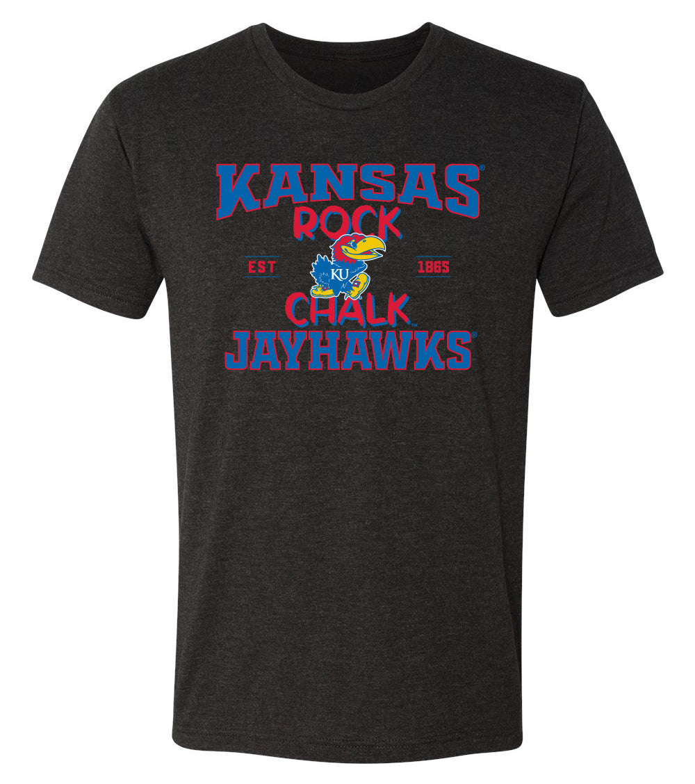 Kansas Jayhawks Premium Tri-Blend Tee Shirt - Rock Chalk Jayhawks