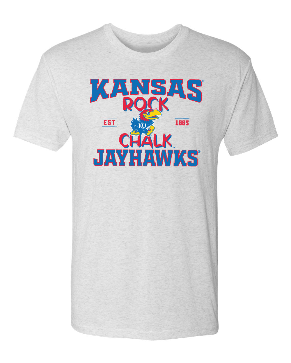Kansas Jayhawks Premium Tri-Blend Tee Shirt - Rock Chalk Jayhawks