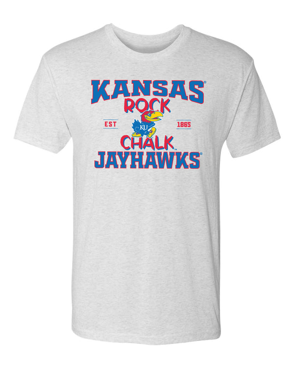 Kansas Jayhawks Premium Tri-Blend Tee Shirt - Rock Chalk Jayhawks