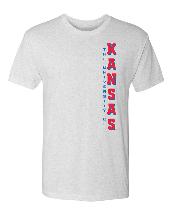 Kansas Jayhawks Premium Tri-Blend Tee Shirt - Vertical University of Kansas