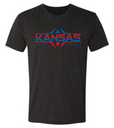 Kansas Jayhawks Premium Tri-Blend Tee Shirt - Kansas Football Laces
