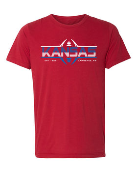 Kansas Jayhawks Premium Tri-Blend Tee Shirt - Kansas Football Laces