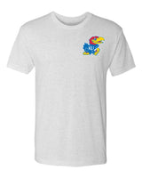 Kansas Jayhawks Premium Tri-Blend Tee Shirt - KU Primary Logo